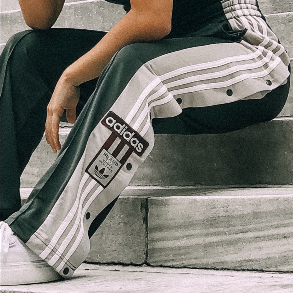 Adidas snap button track pants
